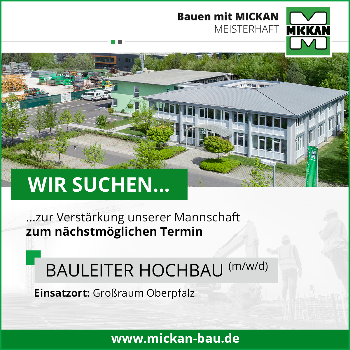 Wir suchen Bauleiter Hochbau (m/w/d)